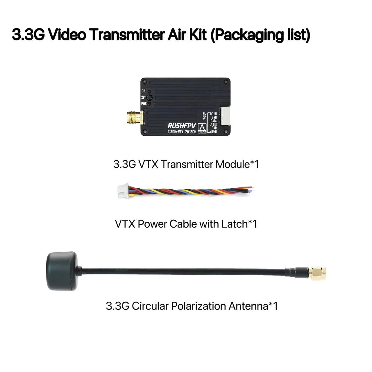 RUSHFPV 3.3G 2W VTX Transmitte - Fpv Drone Transmitter reseña y precio