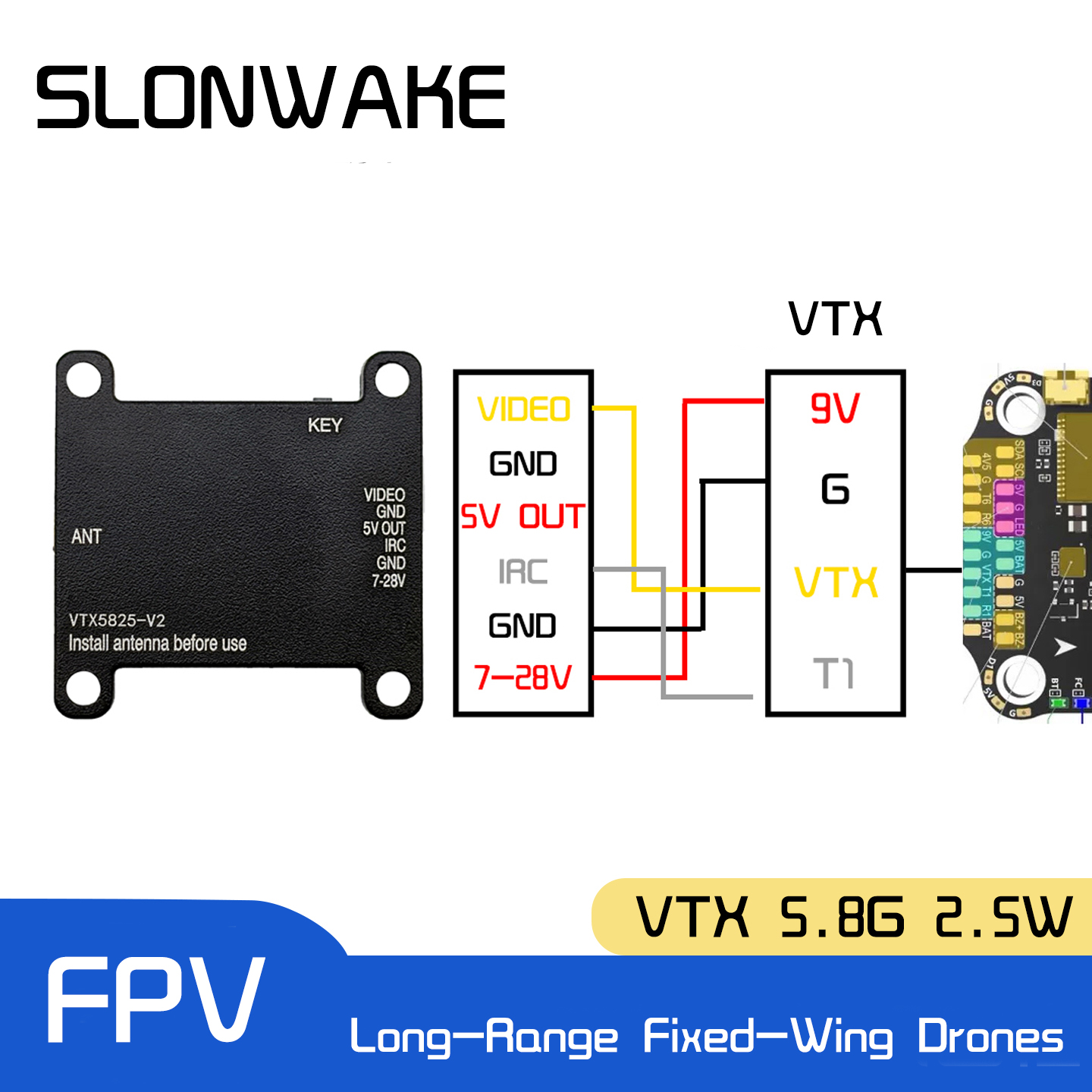 SLONWAKE 5.8G 48CH FPV Transmi - Fpv Drone Transmitter reseña y precio