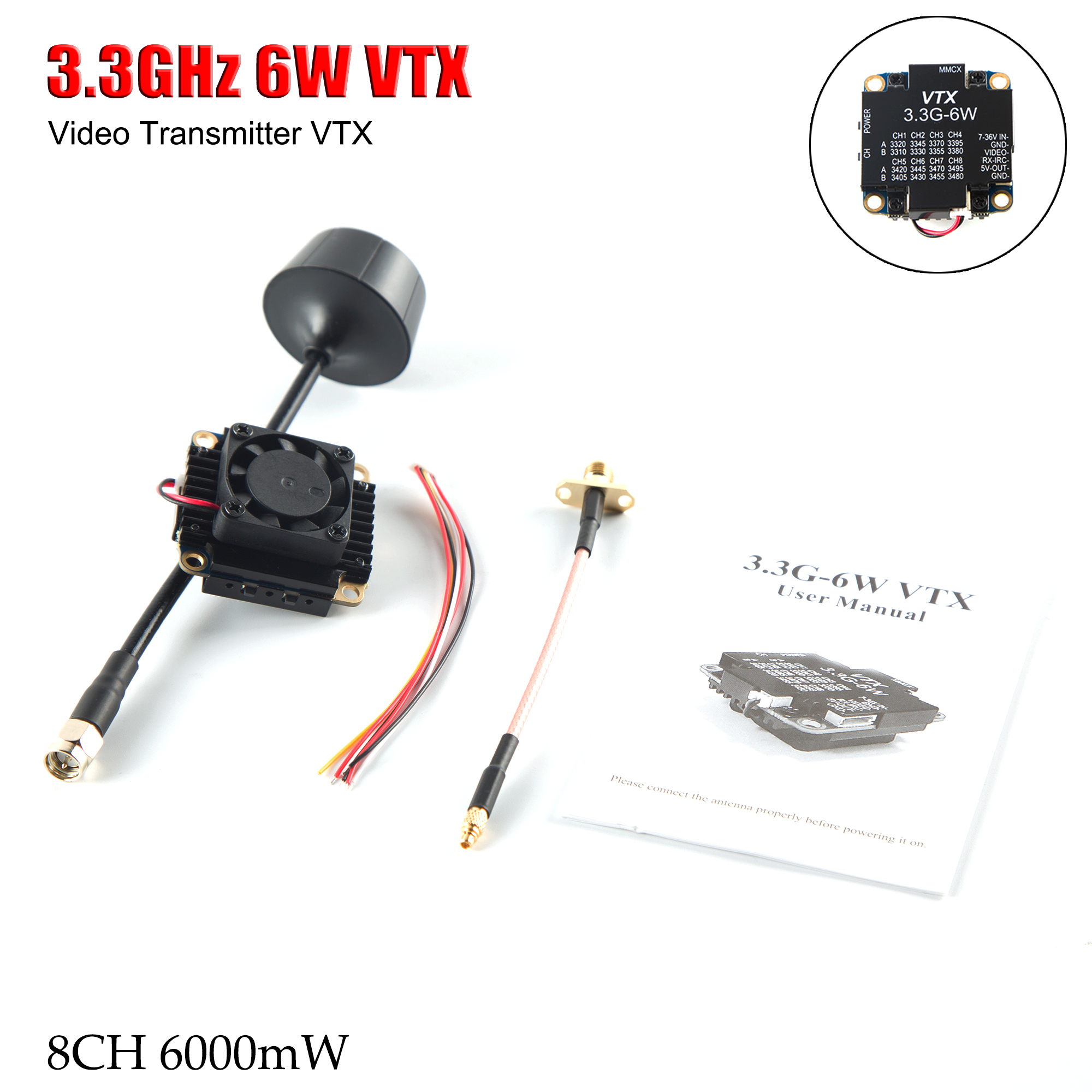 FPV Video Transmitter 3.3G 6W  - Fpv Drone Transmitter reseña y precio